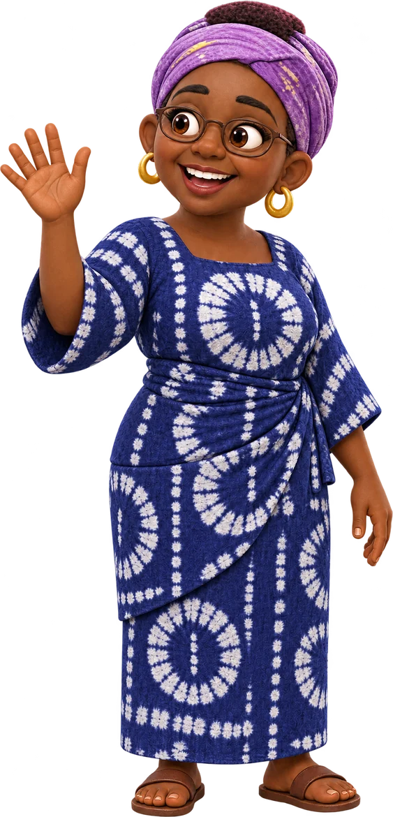 Grandma, waving